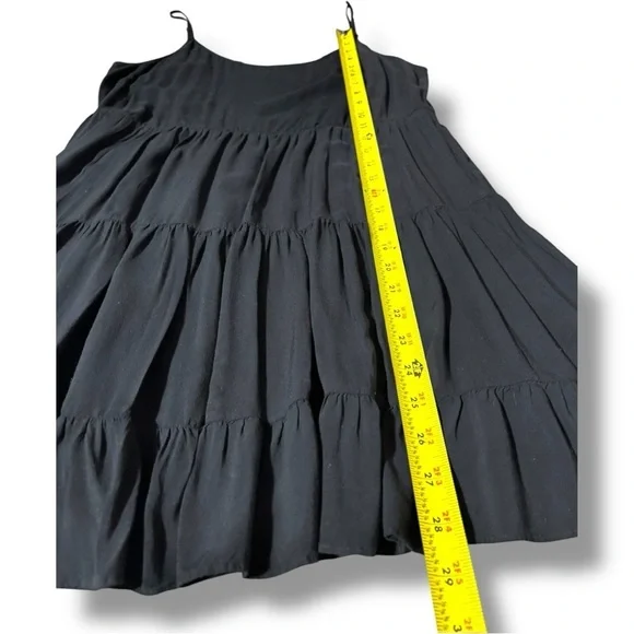 Talula Classic Black Sleeveless Skinny Strap Tiered Empire Waist Mini Dress - Picture 10 of 16